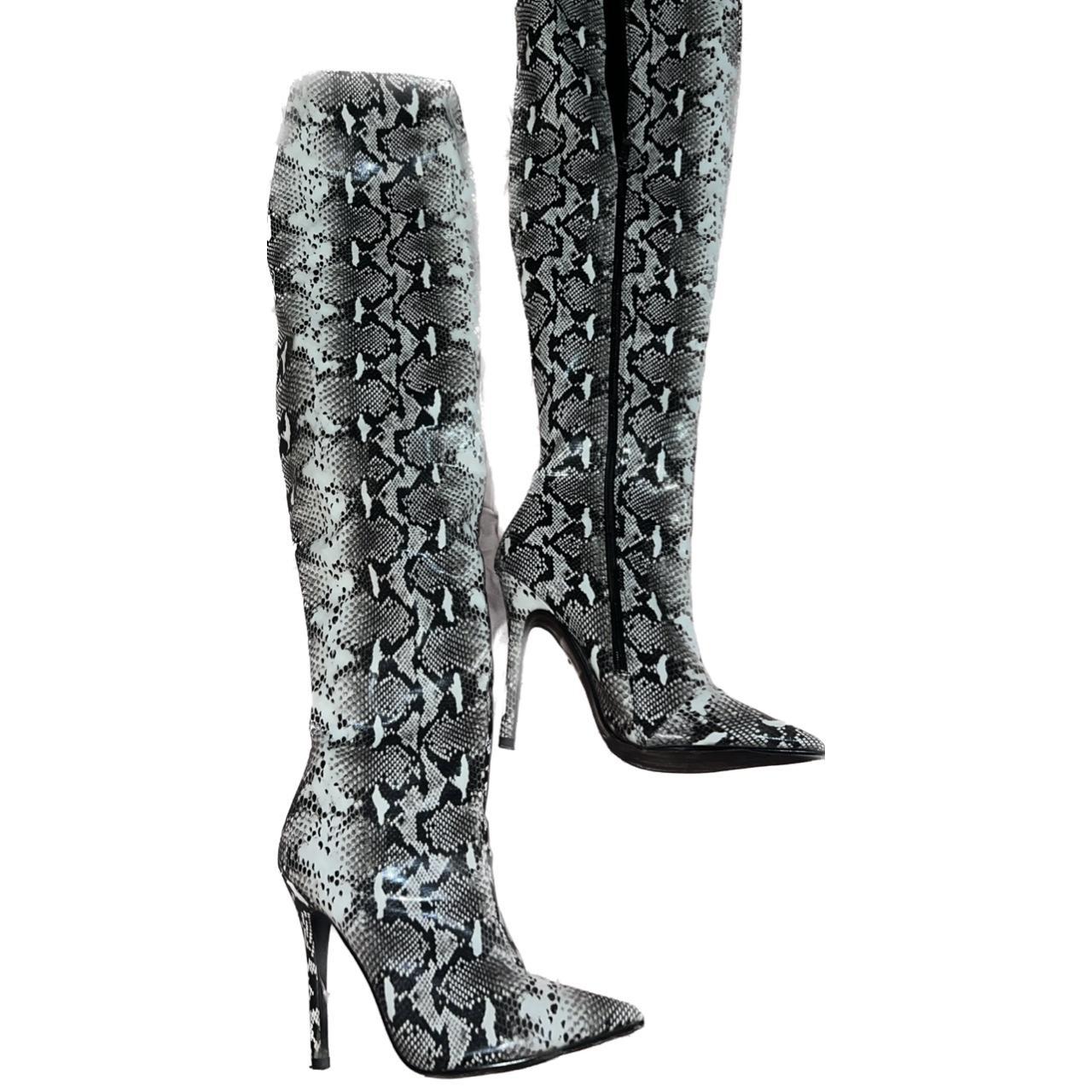 snakeskin thighhigh highheel boot python