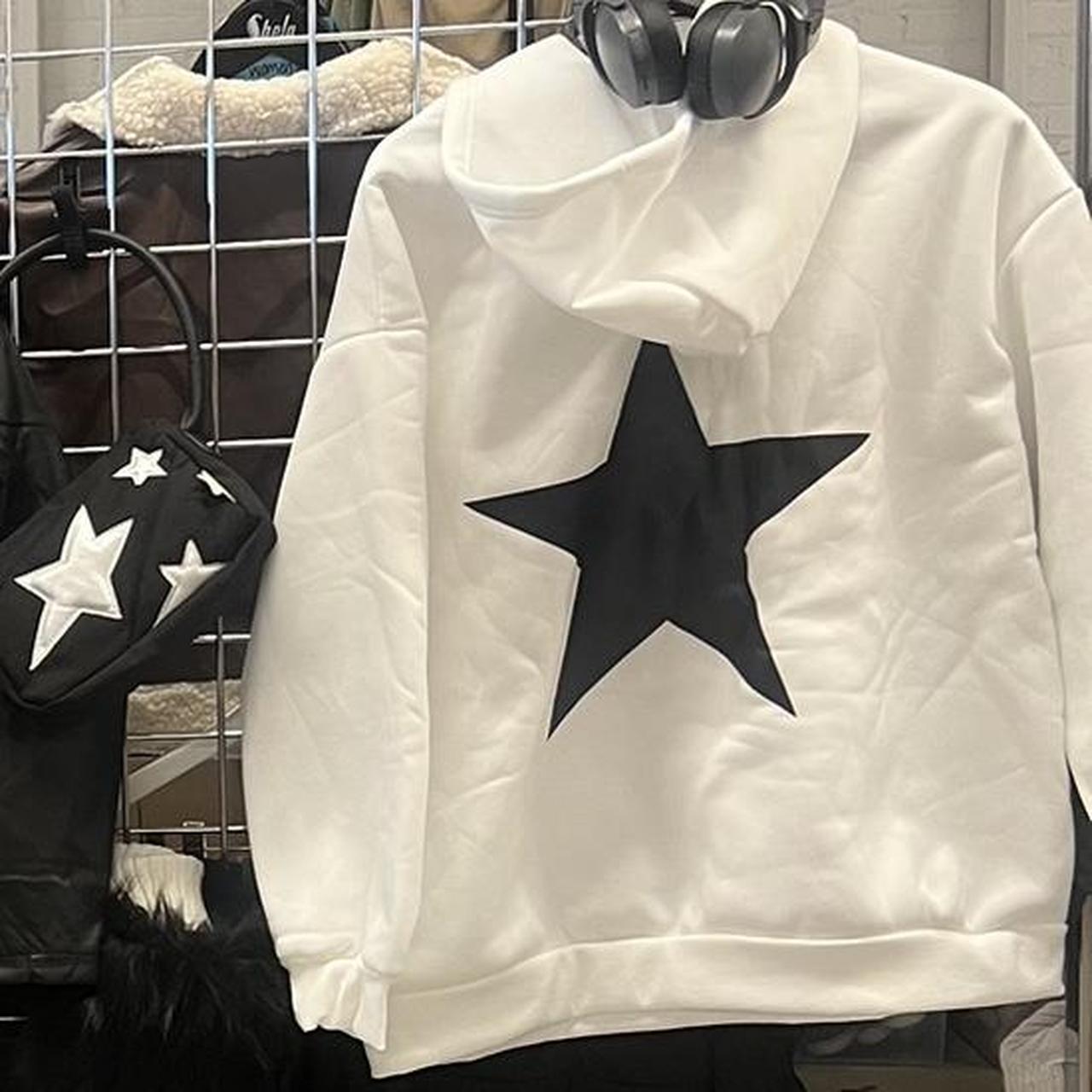 White oversized #XL #starhoodie - Depop