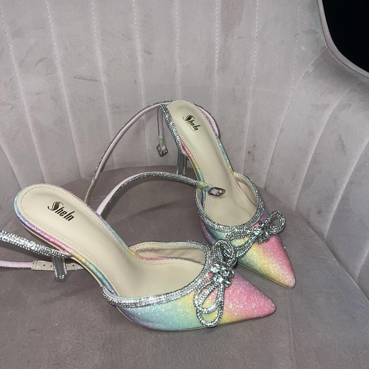 Iridescent best sale rhinestone heels