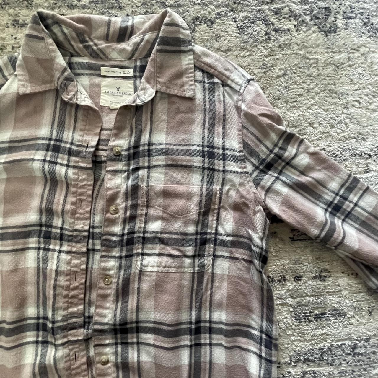 American Eagle Flannel Size Small Color Pink Depop 6659