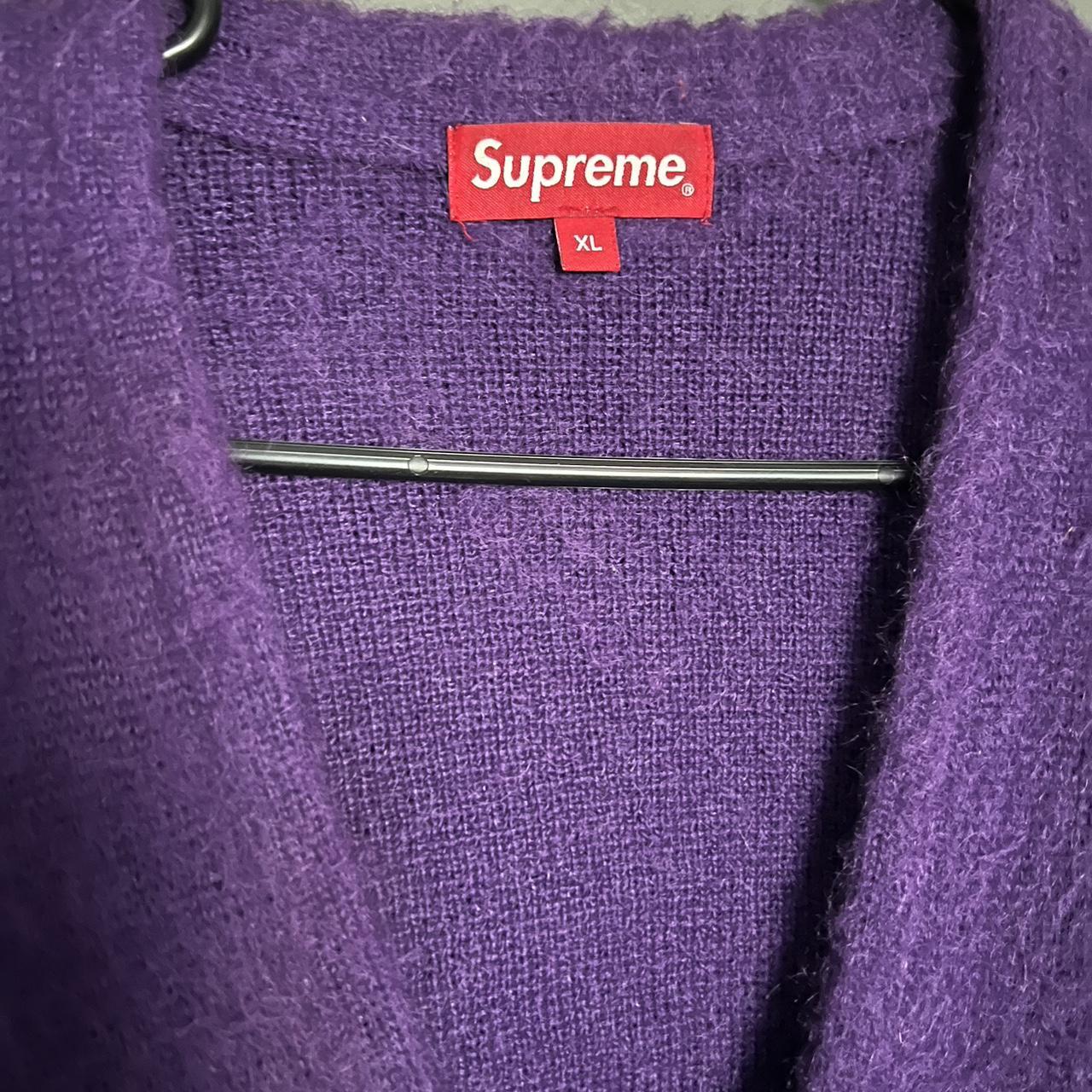 Supreme brushed mohair cardigan (purple) worn only... - Depop