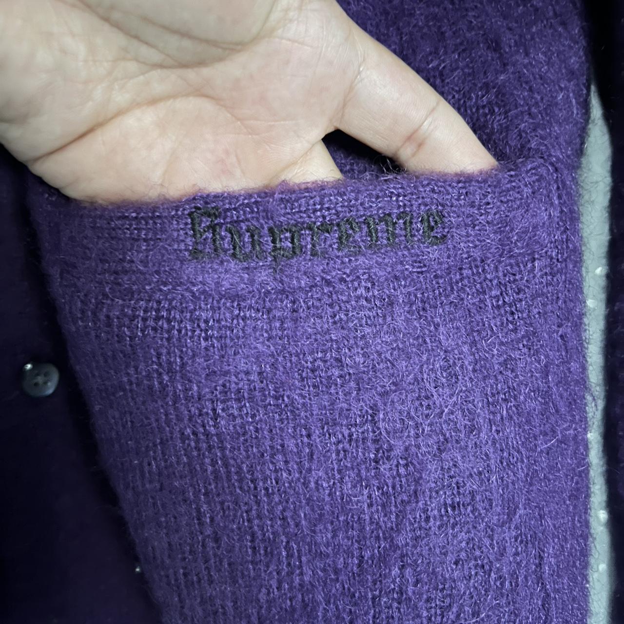 Supreme brushed mohair cardigan (purple) worn only... - Depop