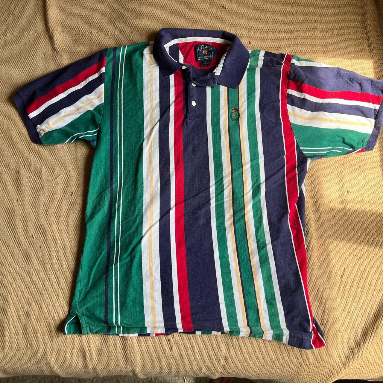 Vintage 90s Chaps Ralph Lauren vertical stripped... - Depop