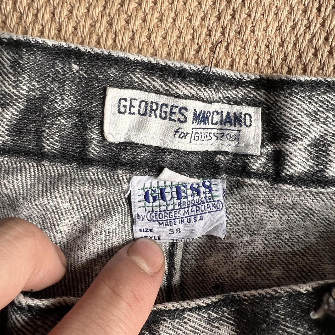 Vintage Guess black and white acid wash Georges... - Depop