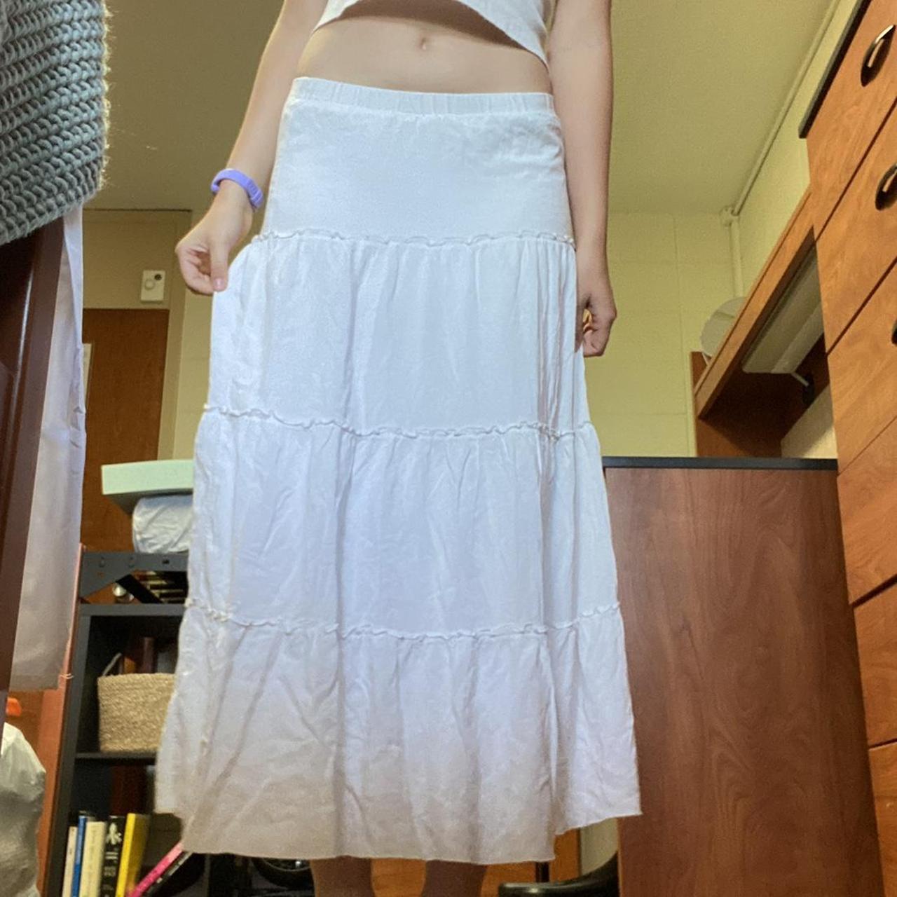 Brandy Melville Women's White Skirt | Depop