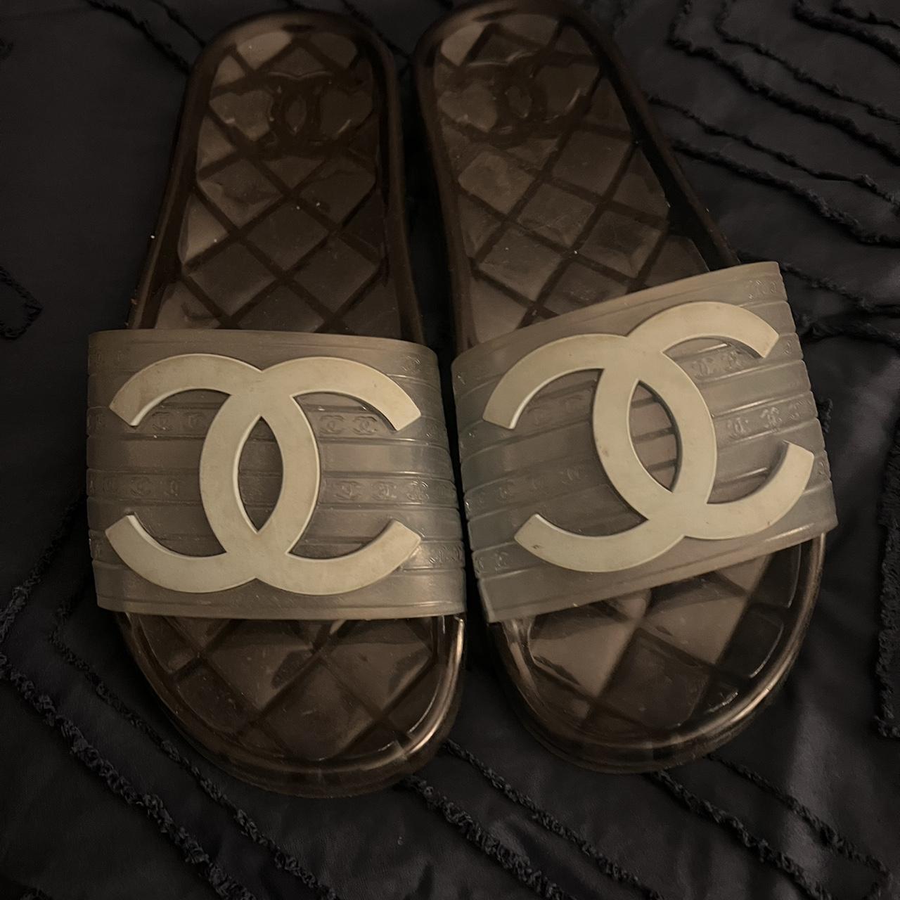 Chanel jelly slides Size 9 - Depop