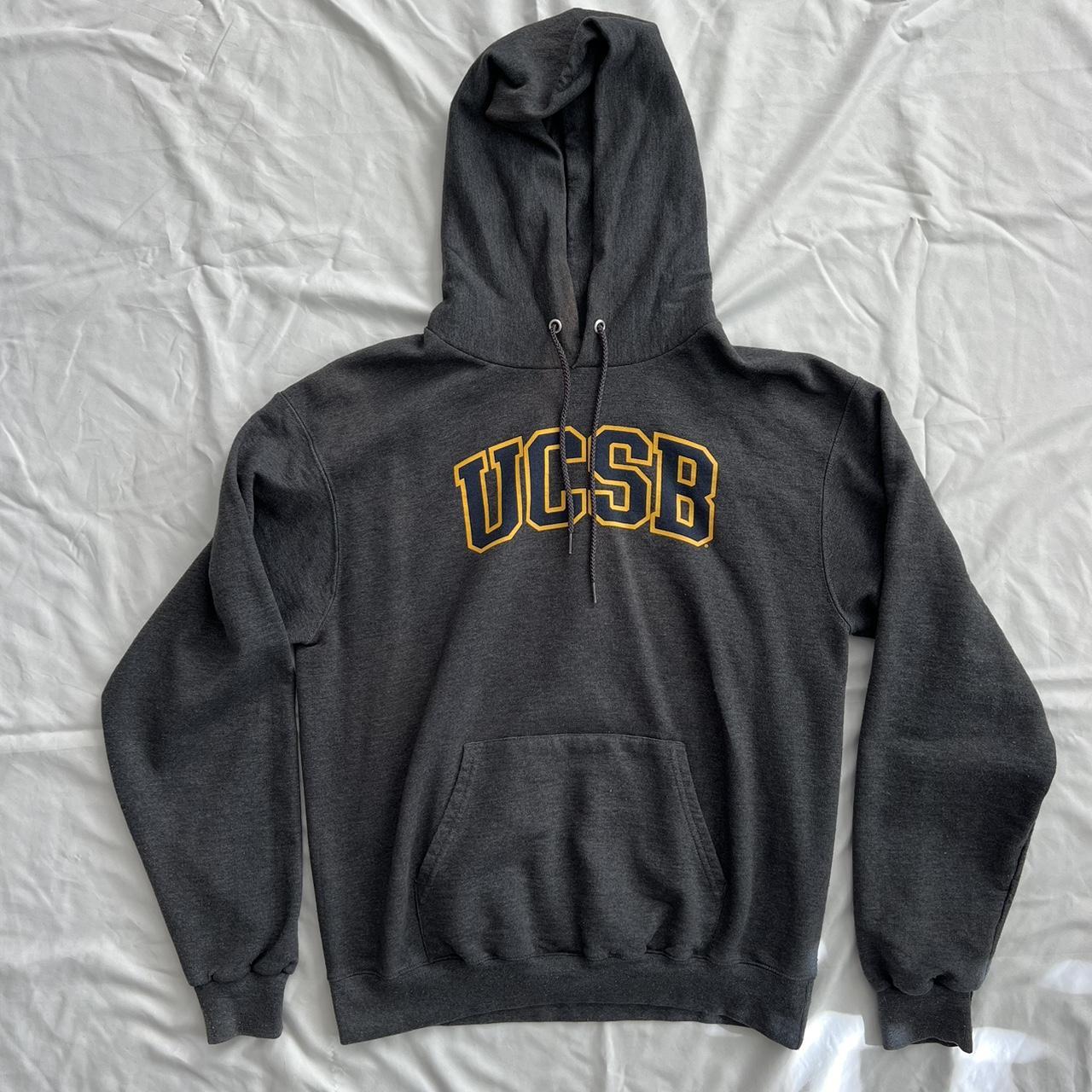 Gray UCSB hoodie By Champion Some slight... - Depop