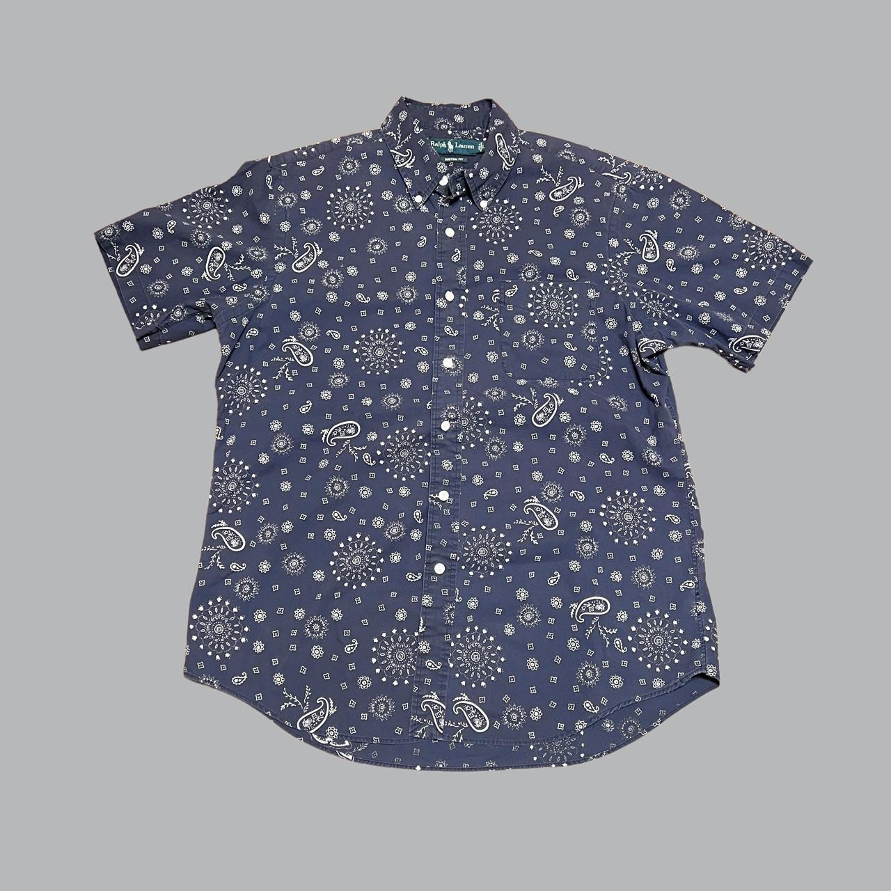 Polo Ralph Lauren Men's Blue and Navy Shirt | Depop
