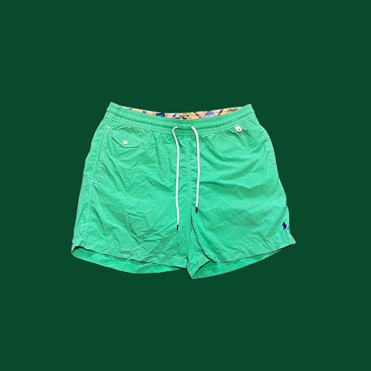 Polo Ralph Lauren Men's Green and White Shorts | Depop