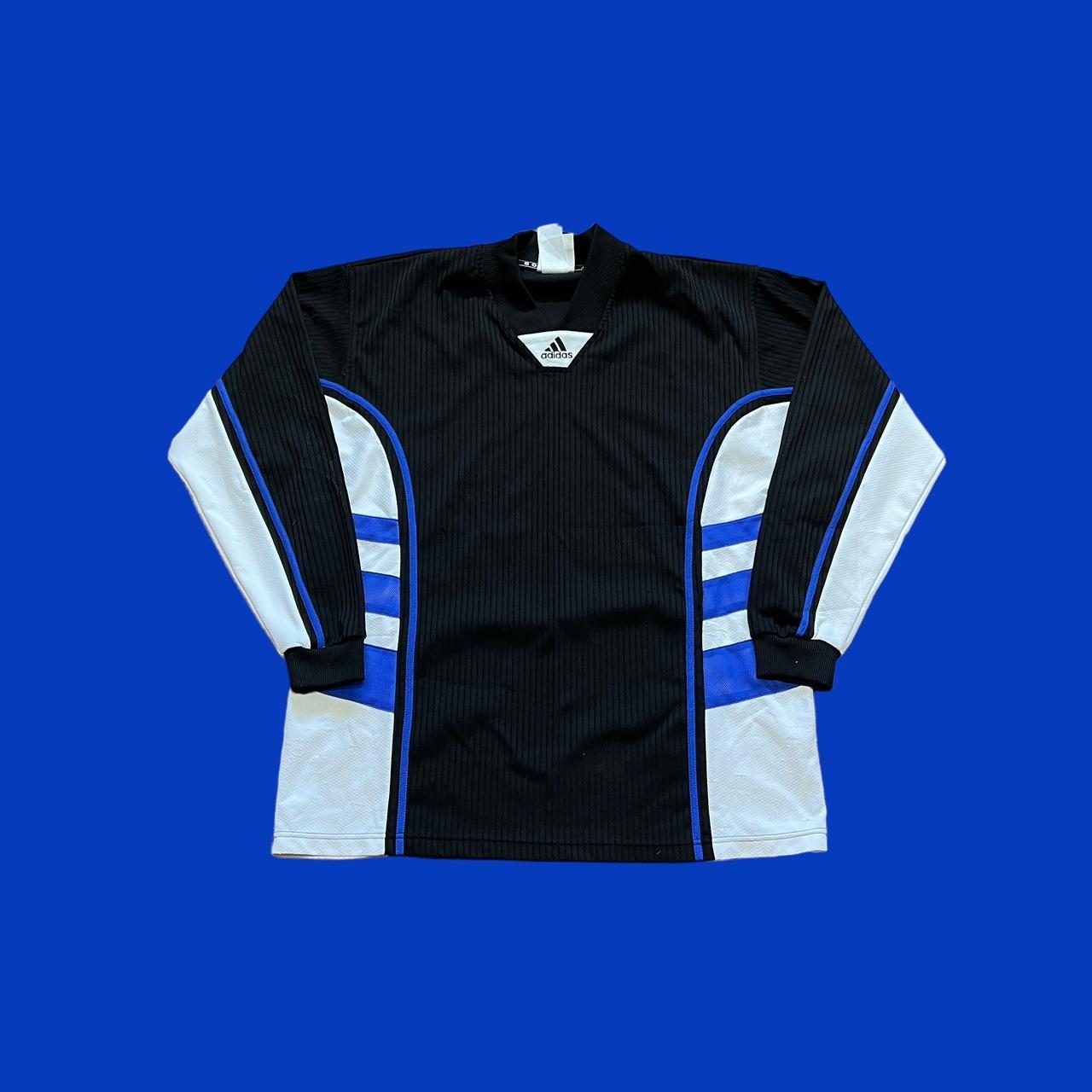 Vintage Adidas Goalie Soccer Jersey Blue White Large