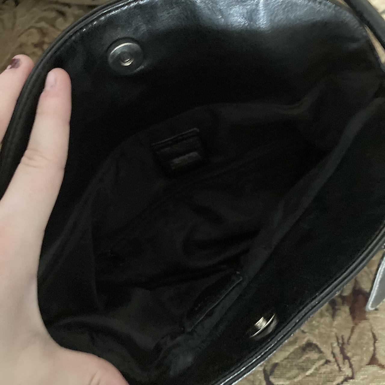 beautiful black y2k leather mini shoulder bag purse... - Depop