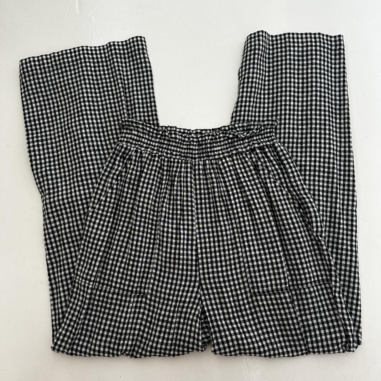 Glassons black and white gingham linen pants - size... - Depop