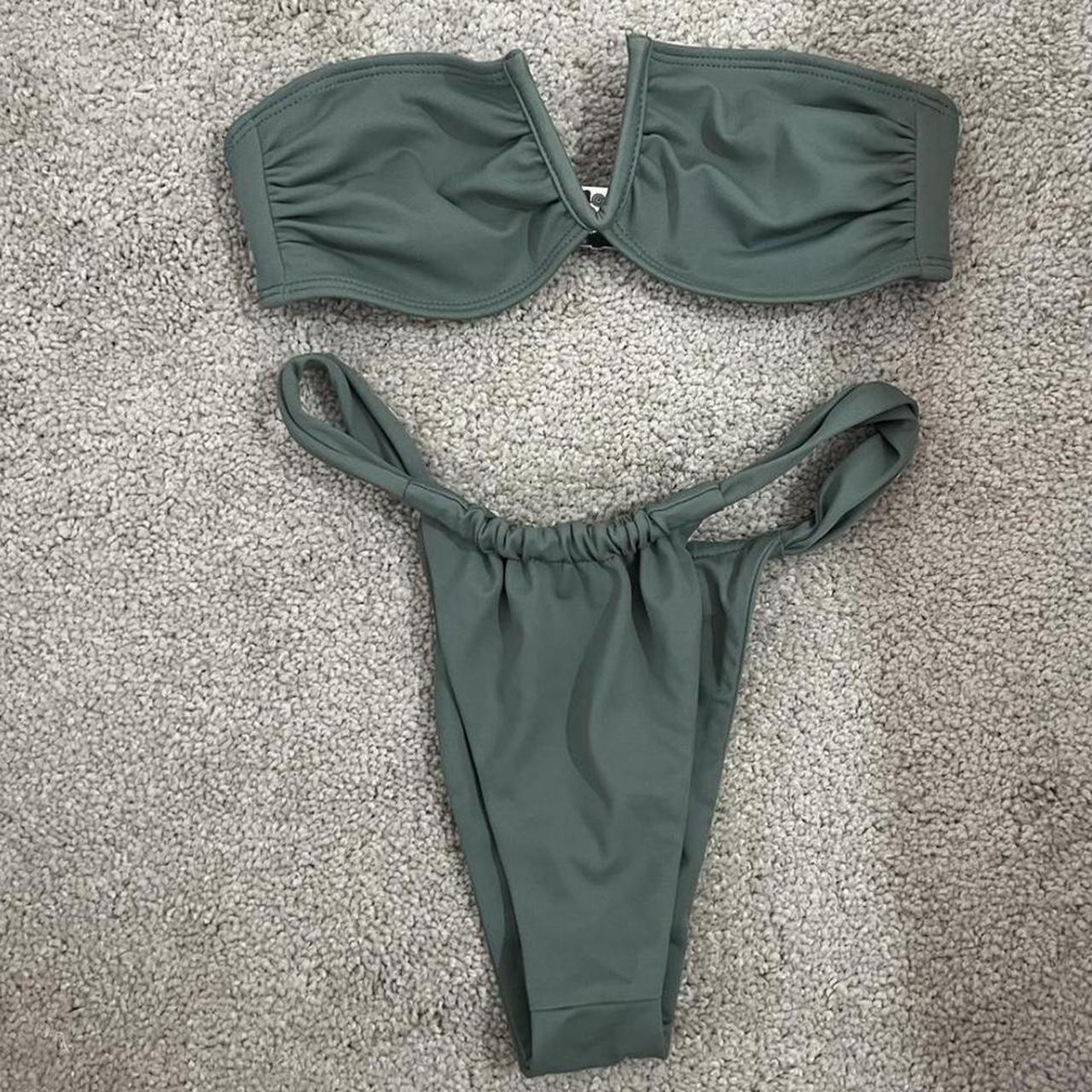 All For Mimi Khaki Bikini Set size XXS (size 4 but... Depop