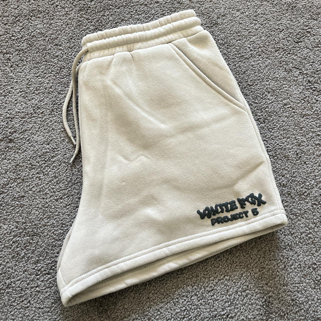 white fox lounge shorts project 5 never worn stone... - Depop