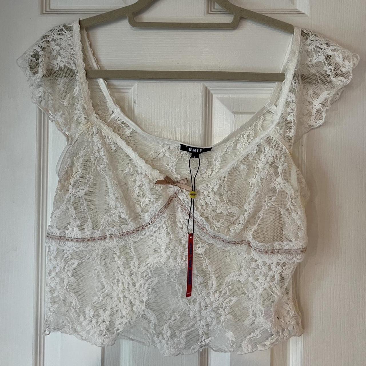 UNIF lace top 🩰 never worn has tags on Depop