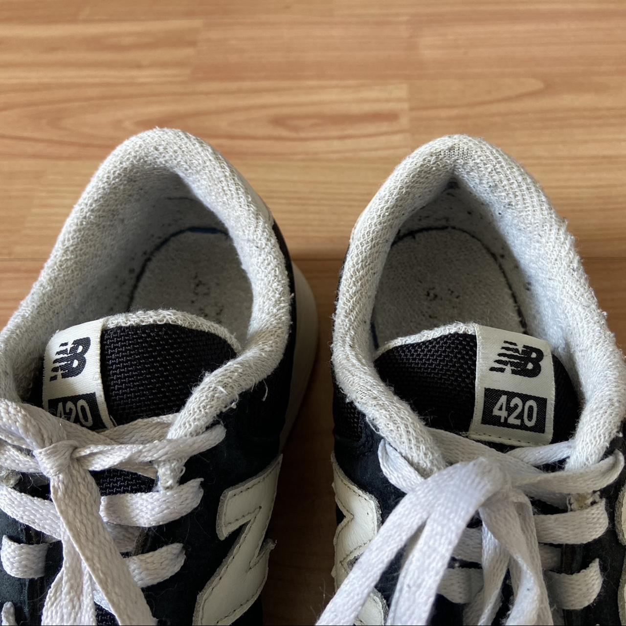 Black and white New Balance trainers. Size 6. Great... Depop