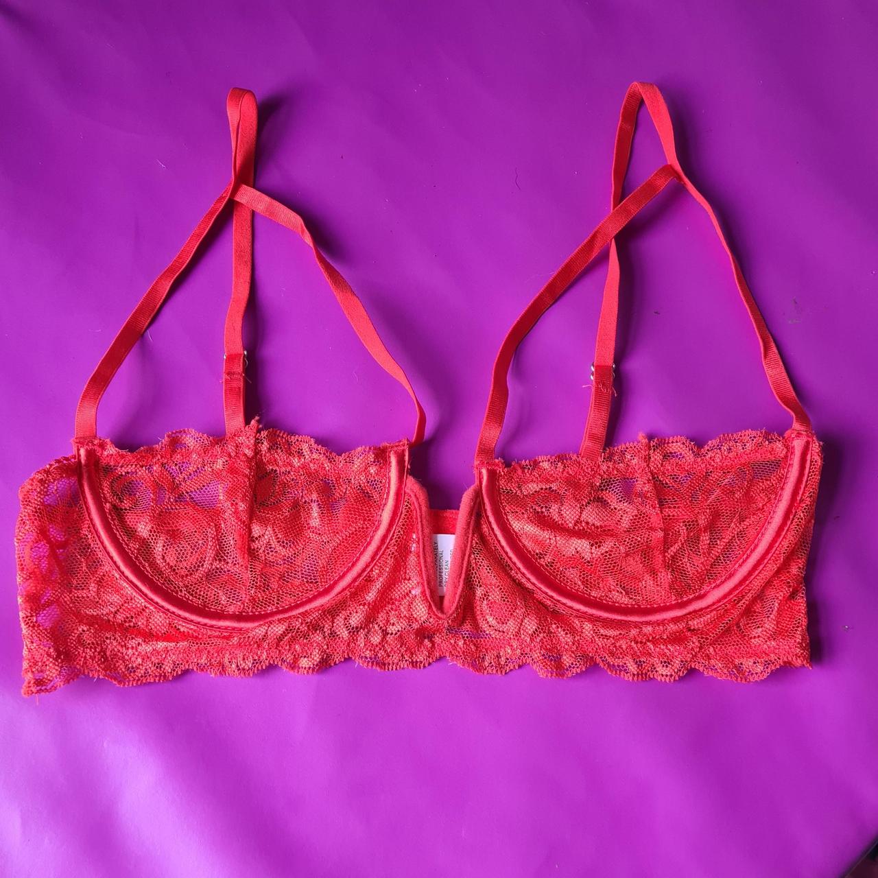 ❤️ Victoria's Secret Red Lace Long Unlined Bra - - Depop