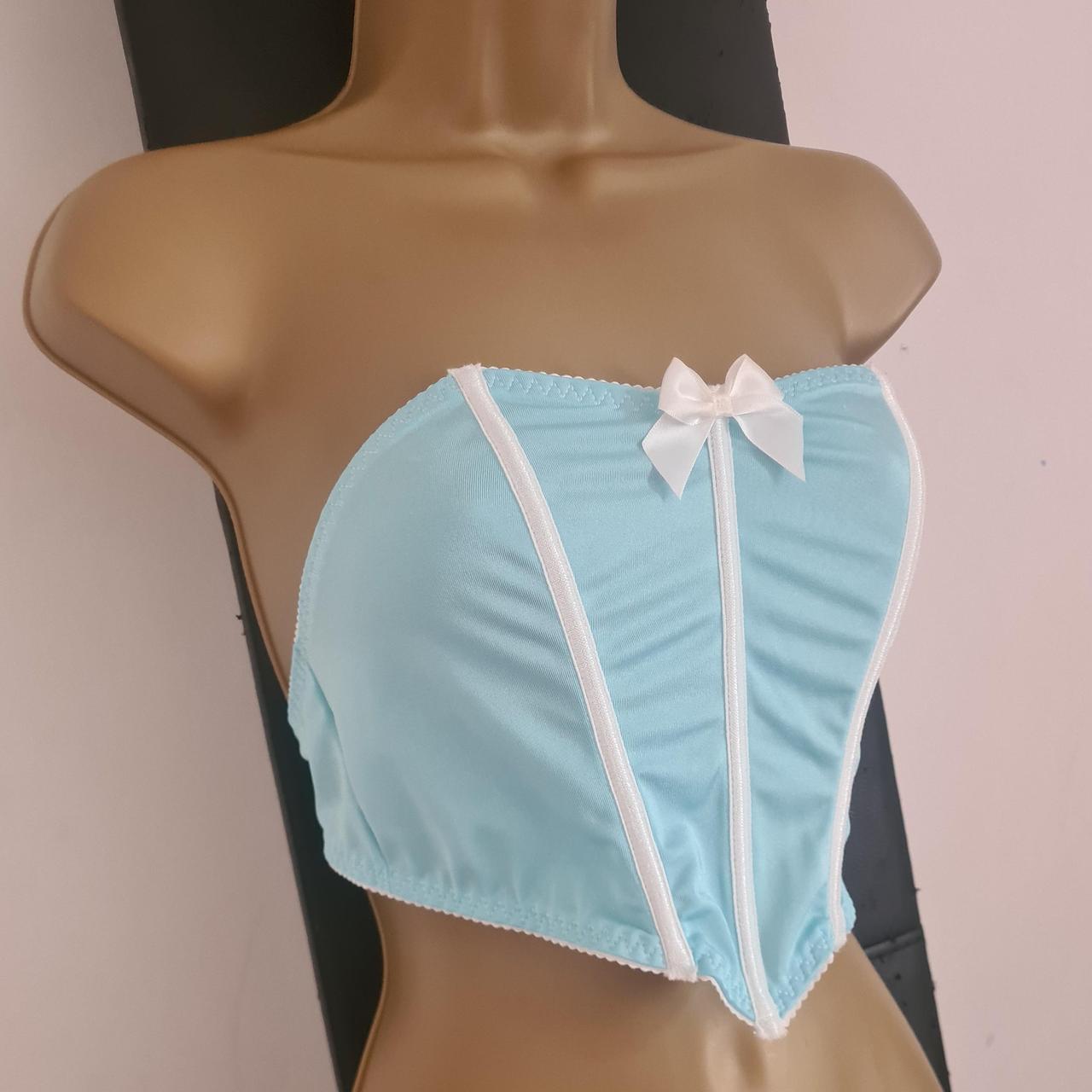 Y2k baby blue Corset bandeau crop top Very cute... Depop