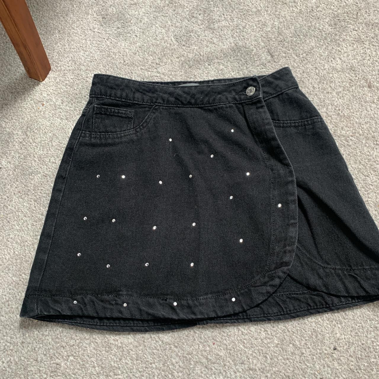 Primark black denim skirt with little sparkly gems