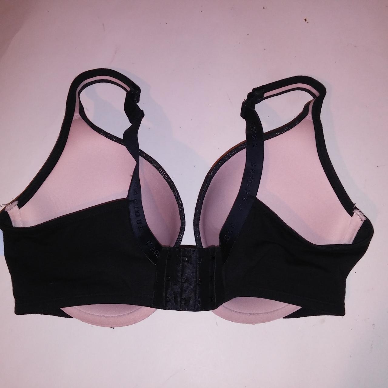 Cacique Bra 38DDD Boost Plunge Solid Black Lace... Depop