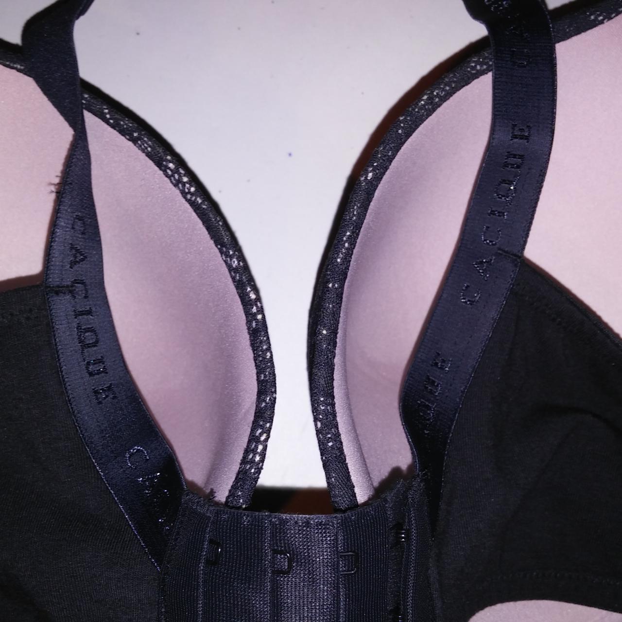 Cacique Bra 38DDD Boost Plunge Solid Black Lace... Depop