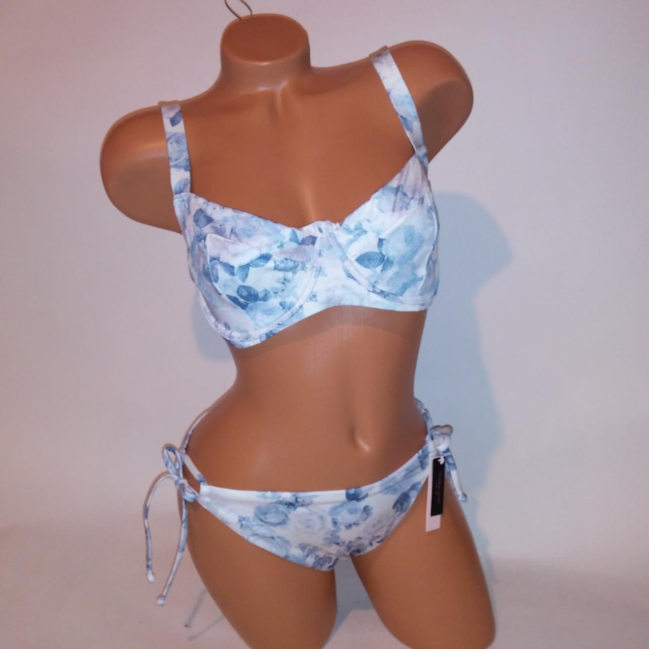 Victoria Secret Swim Bikini 38c Top Xl Bottom Blue Depop