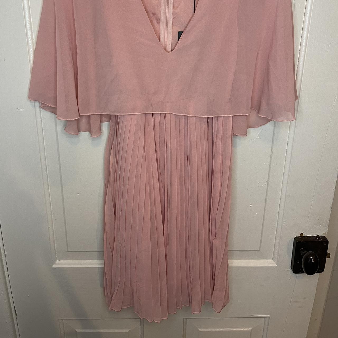 Dusty pink cape clearance pleated detail skater dress