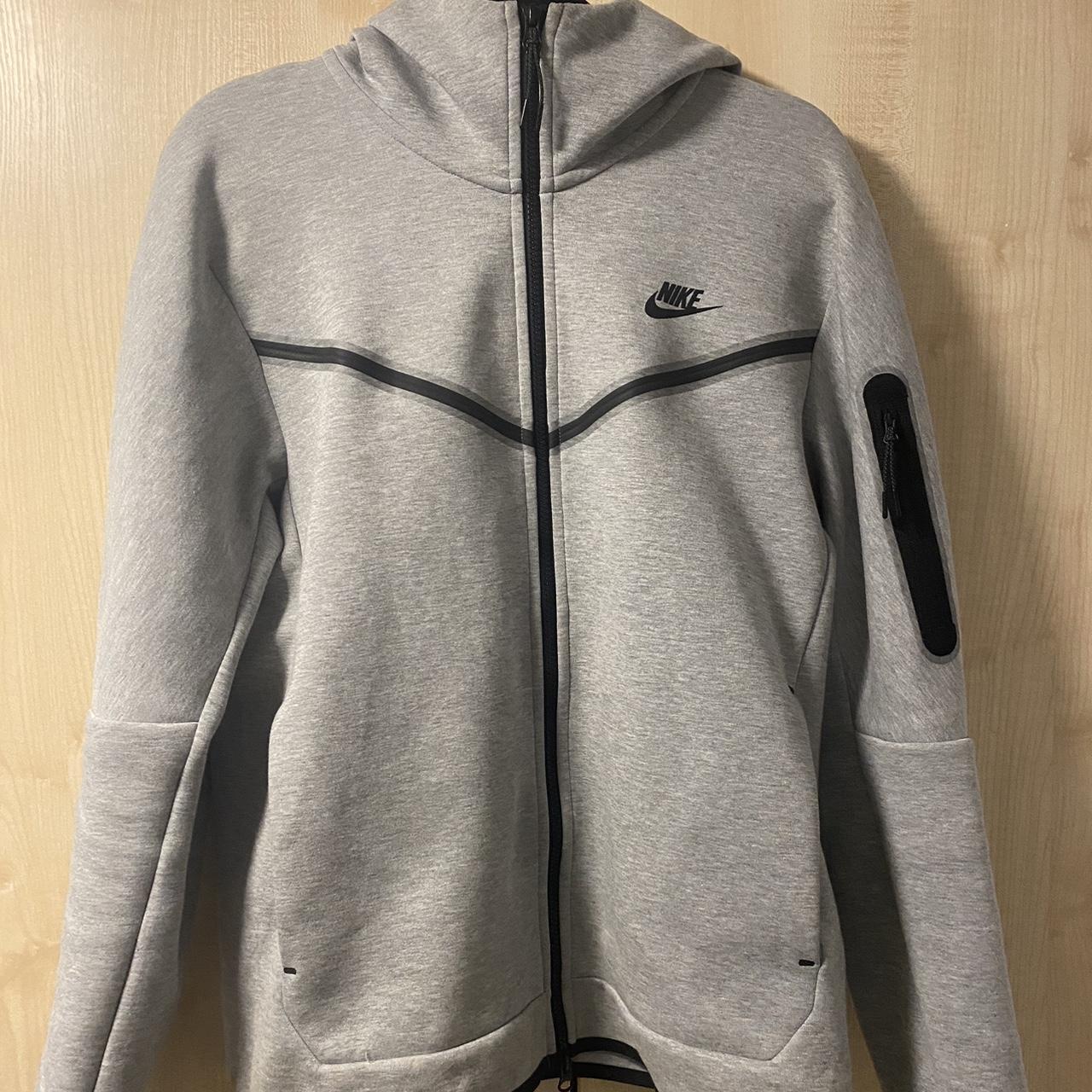 mens grey nike tape hoodie