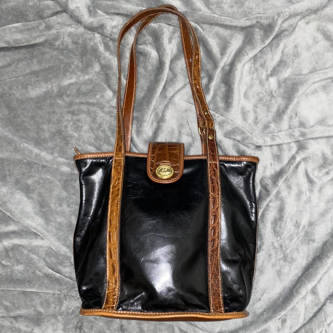 Bags, Vintage Black Brown Brahmin Purse Handbag Strap