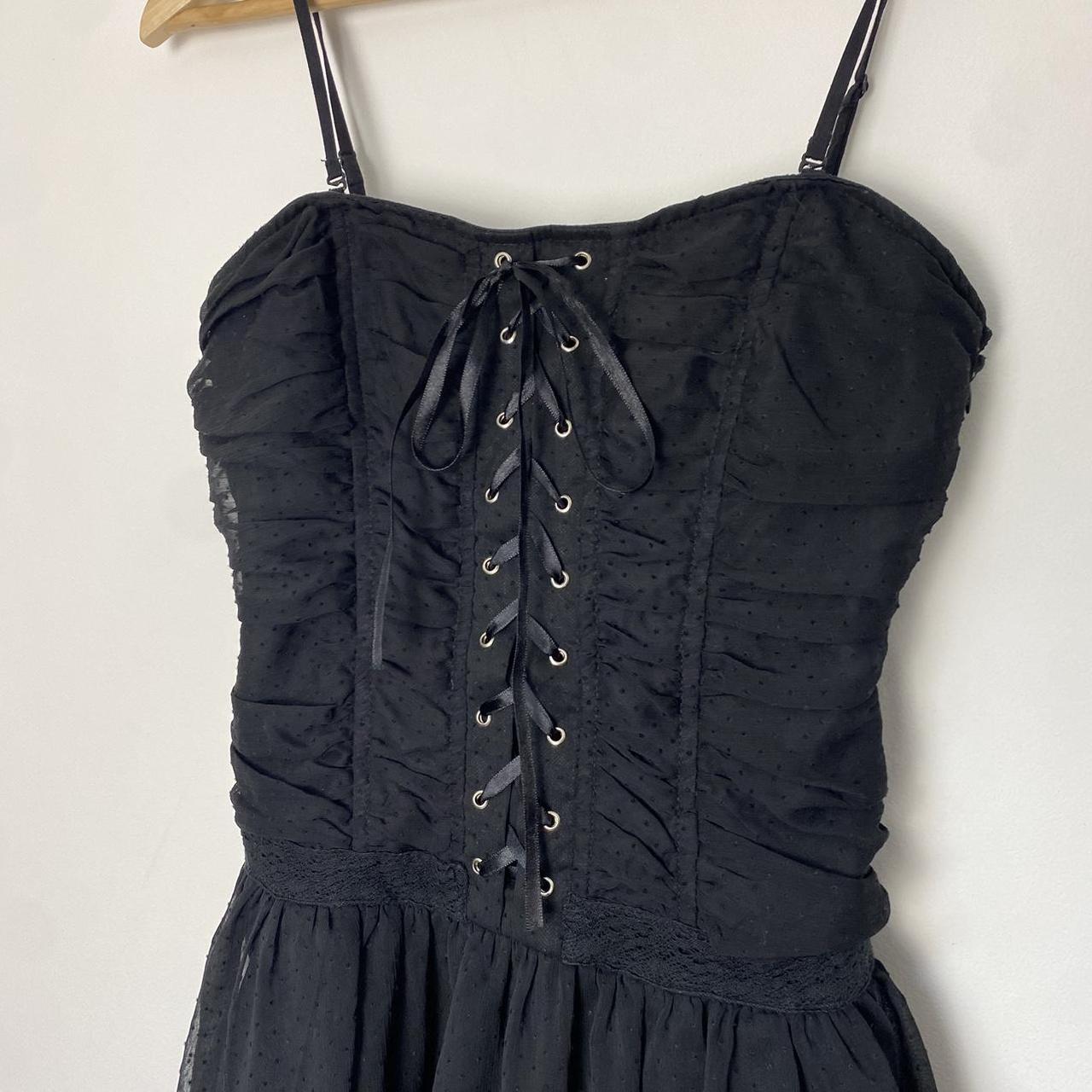 Vintage 1990s gothic babydoll dress with chiffon... Depop