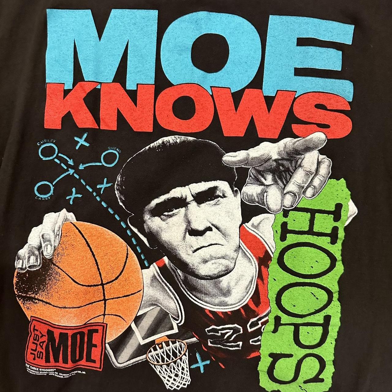 Rare Vintage Moe Knows Fishing 3 Stooges 1991 T Shirt 90s Size XL USA