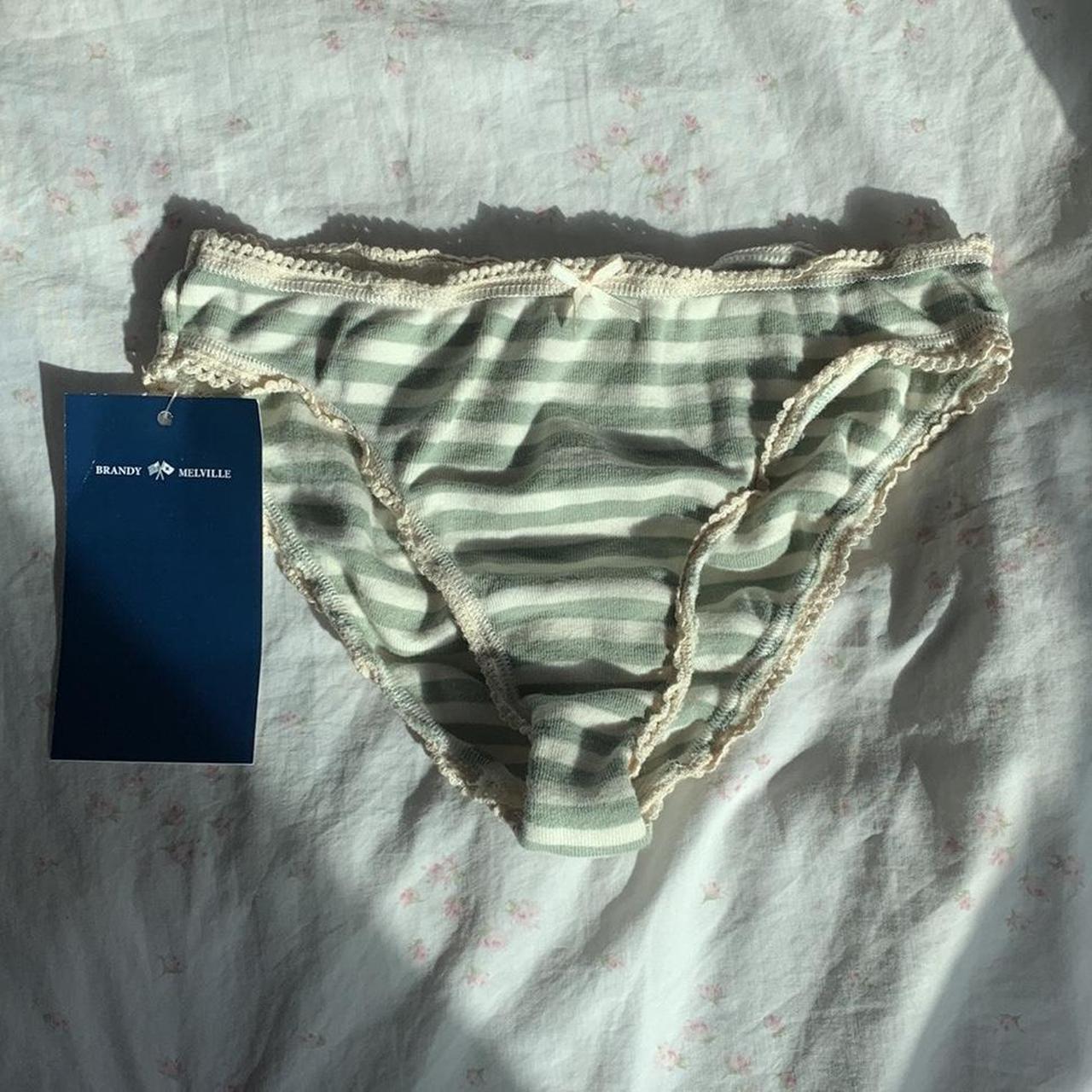 NEW WITH TAGS BRANDY MELVILLE PANTY Celery green and... - Depop