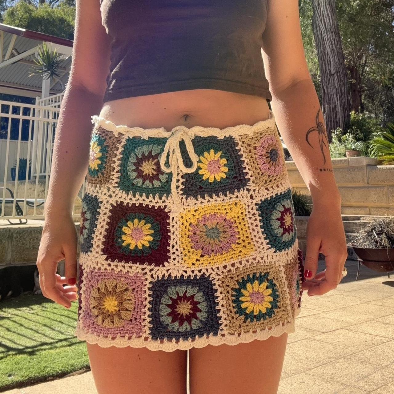 Her pony crochet skirt Worn once to festival - Depop