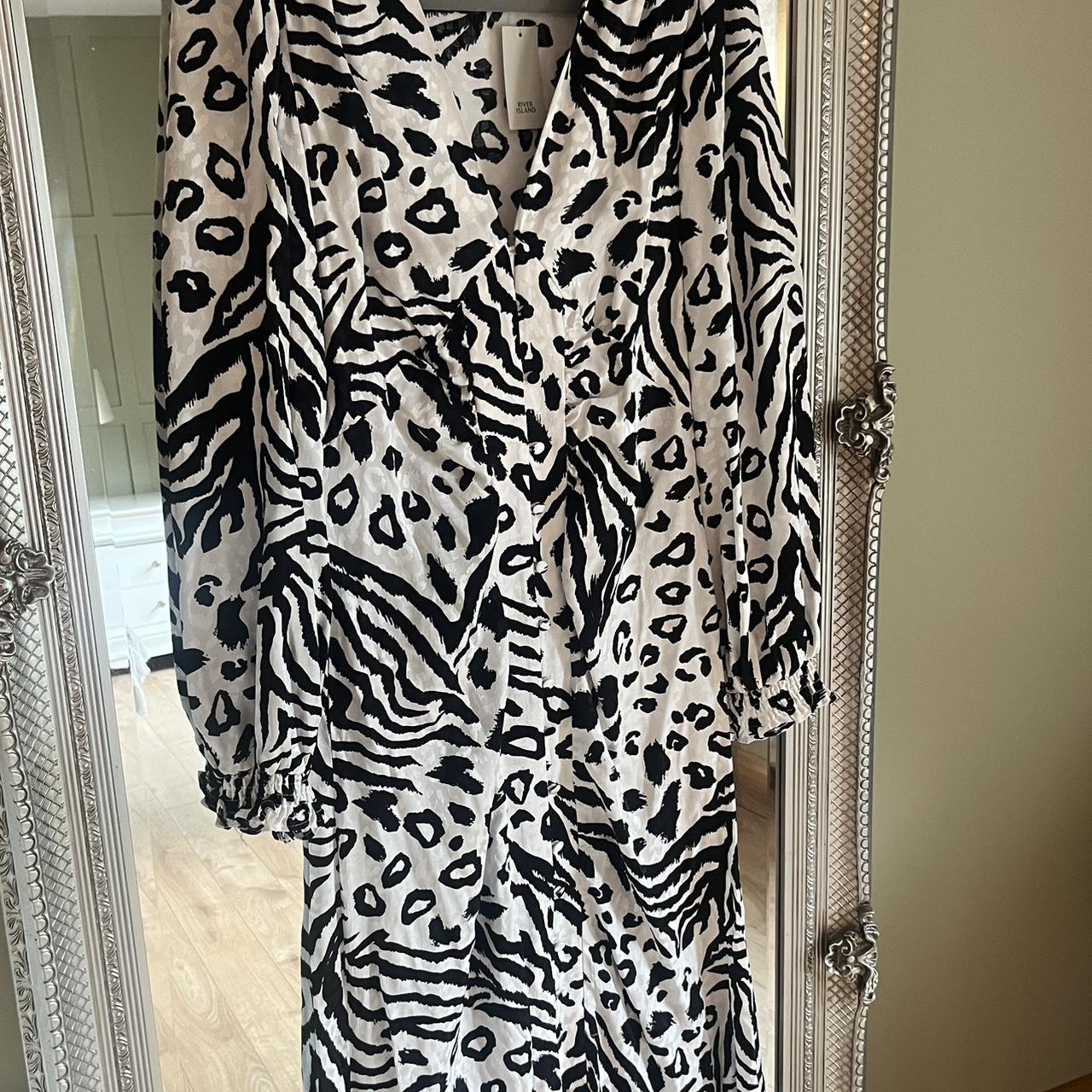 River island zebra print midi Never Depop