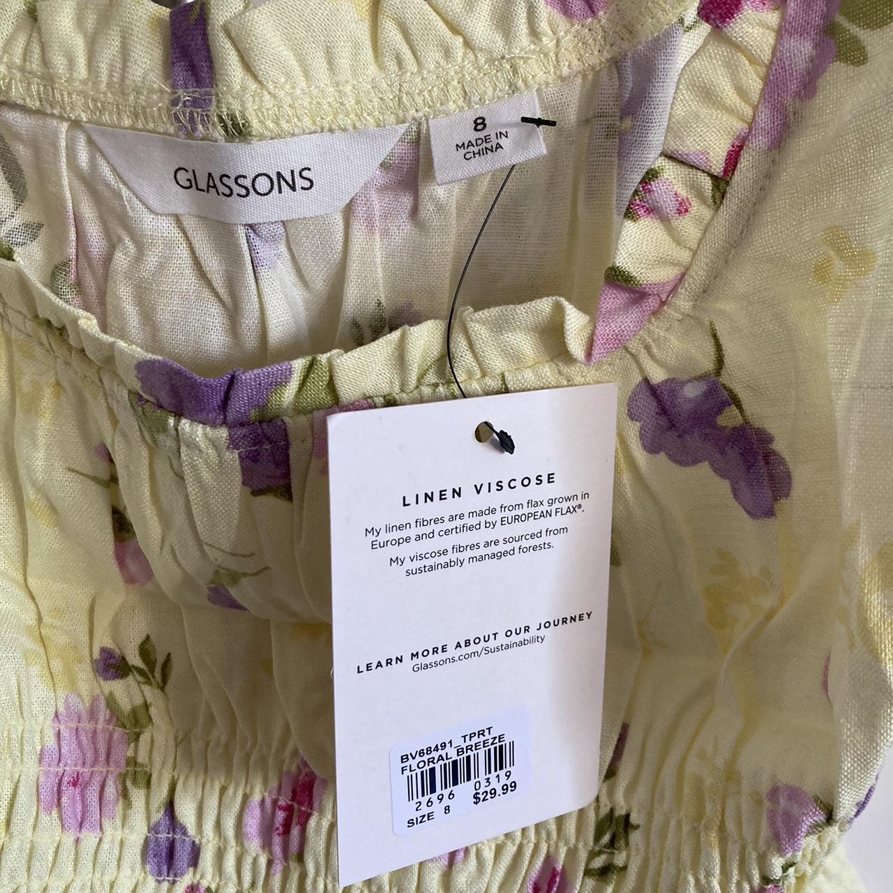 Glassons Floral Linen Square Neck Ruched Blouse In Depop 9478