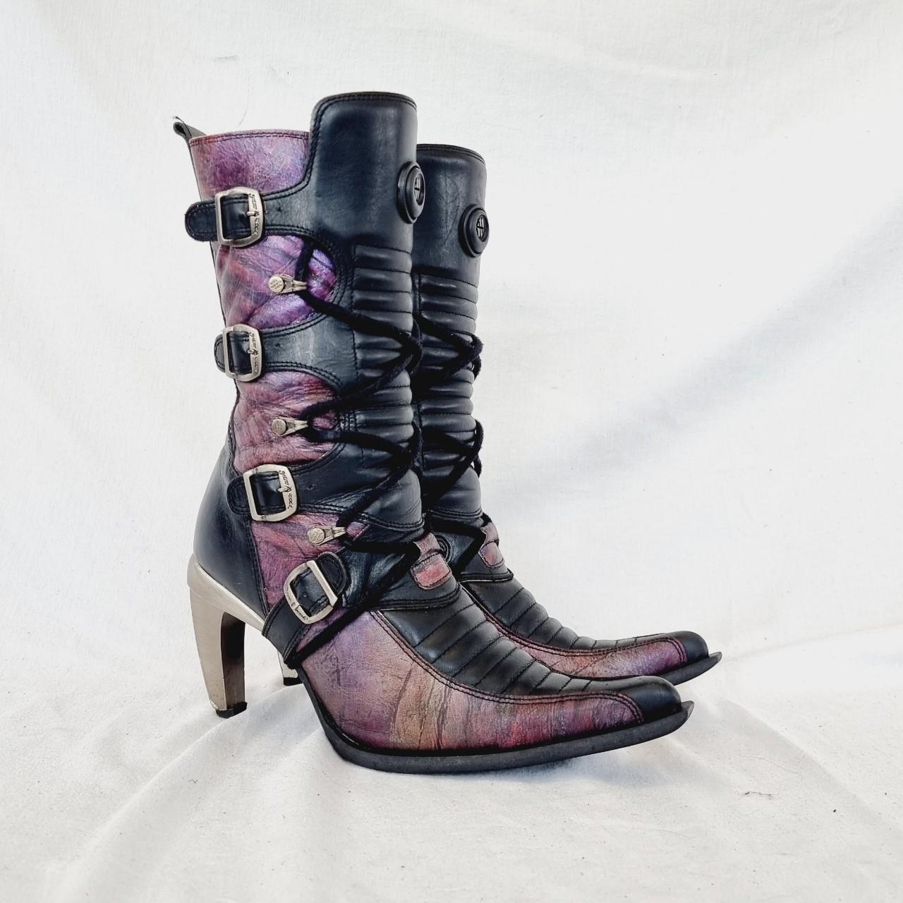 New rock stiletto boots best sale