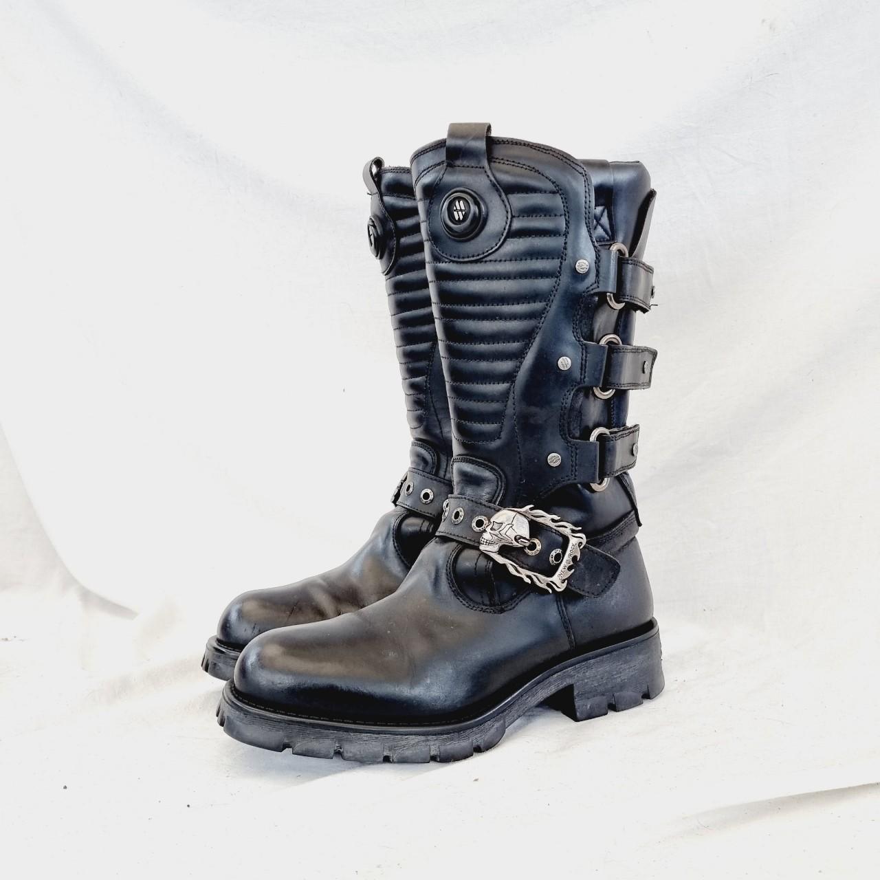 Leather New Rock Boots With Straps Of Both The Depop