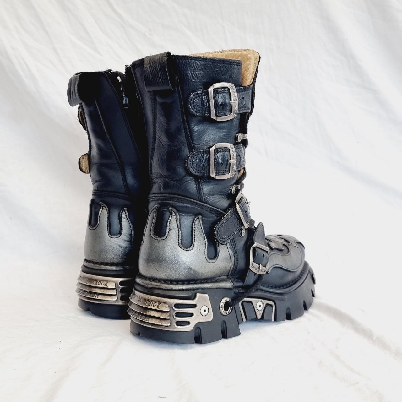 Leather And Metal Buckled New Rock Boots With... - Depop