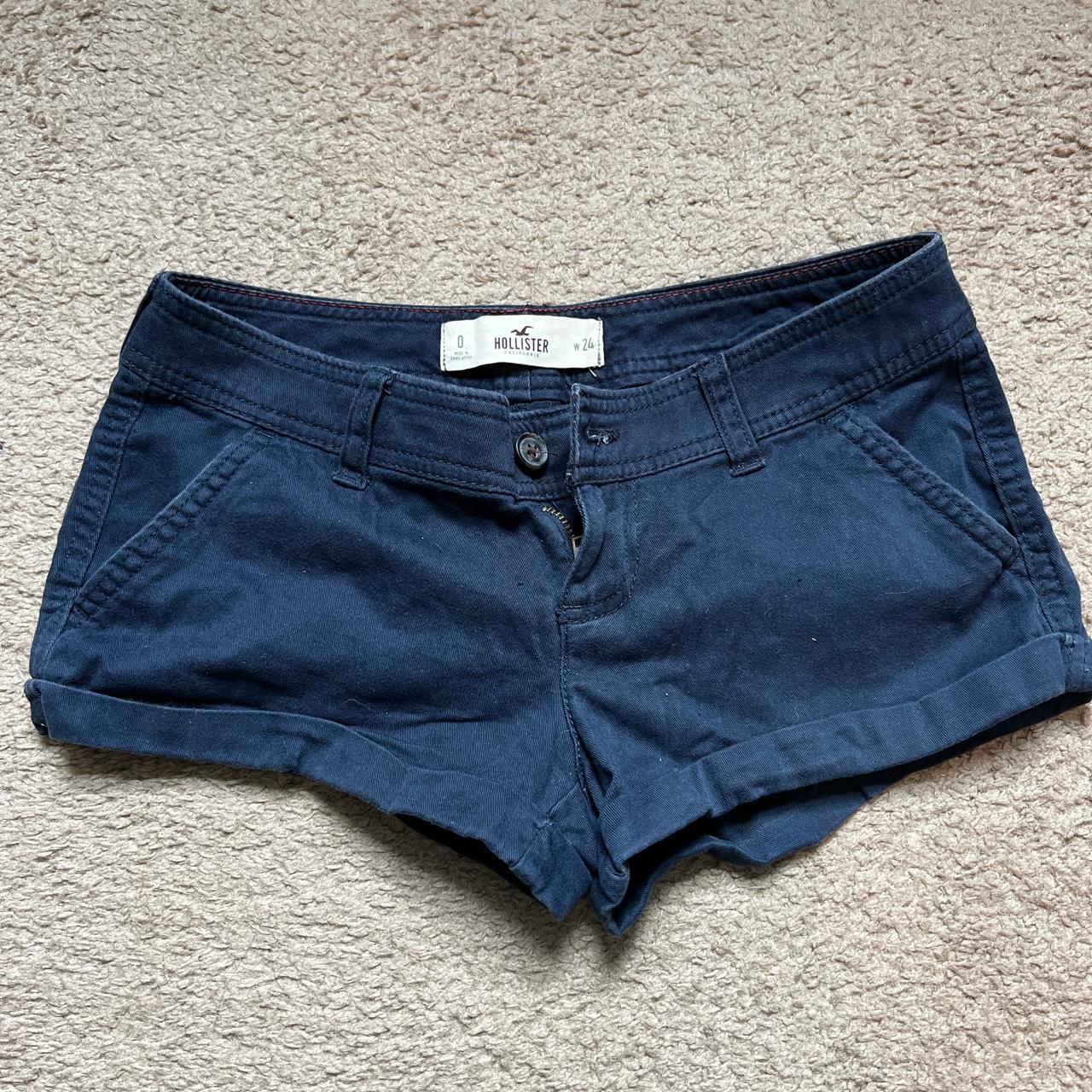 Hollister Co. Women's Blue and Navy Shorts | Depop