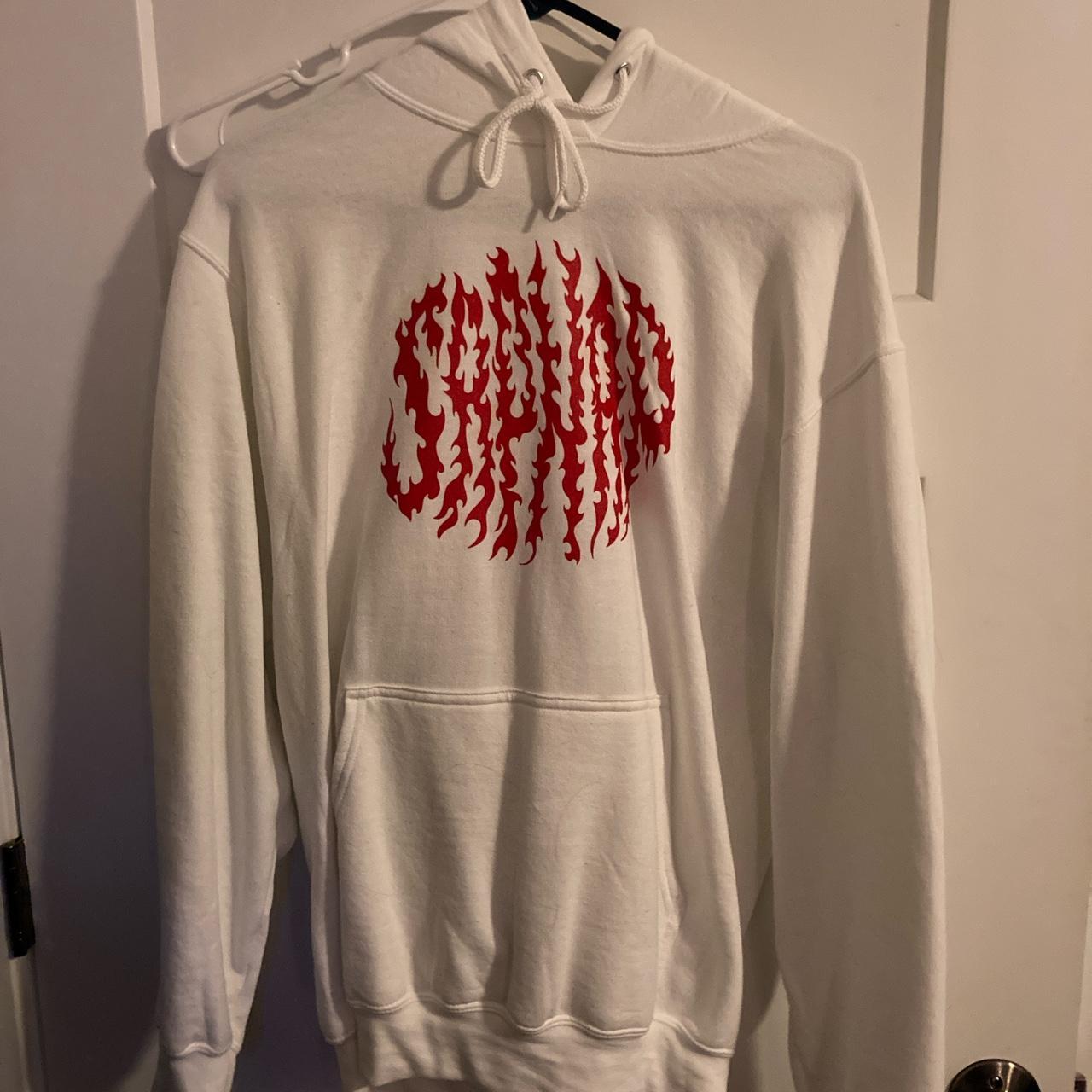 Limited edition Sapnap white flame name over hoodie. - Depop