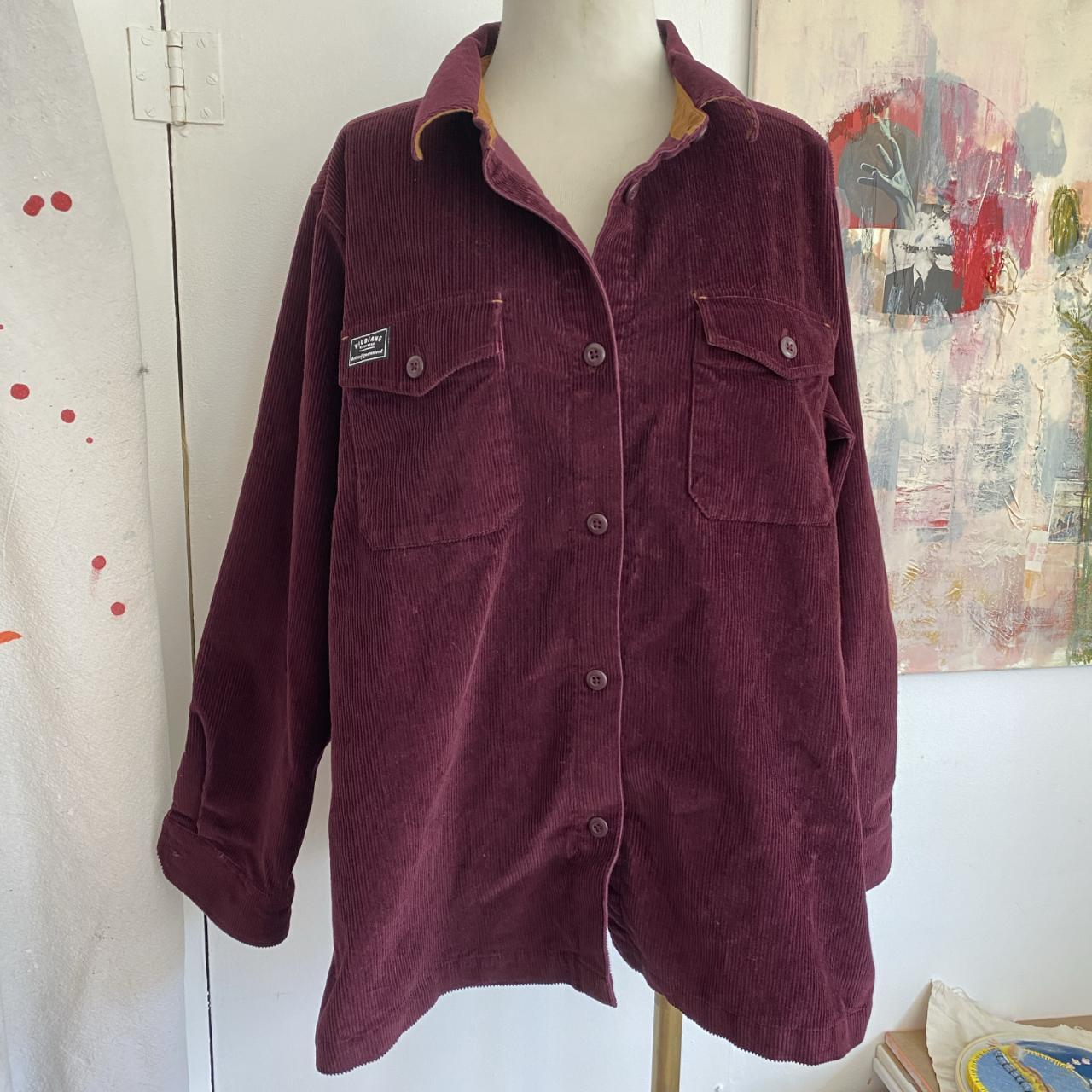 Wildfang Burgundy Corduroy Shacket Brand new - I... - Depop