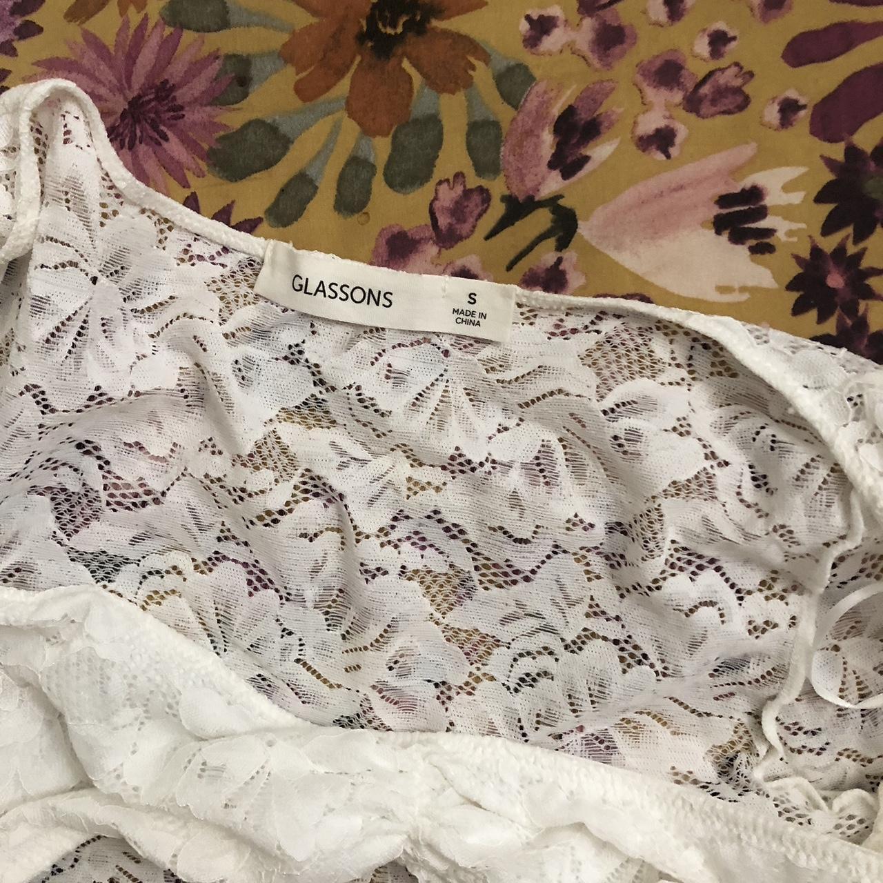 Glassons lace long sleeve bodysuit white Size S Only... Depop