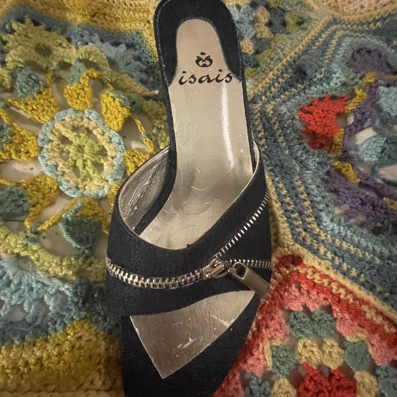 denim kitten heels