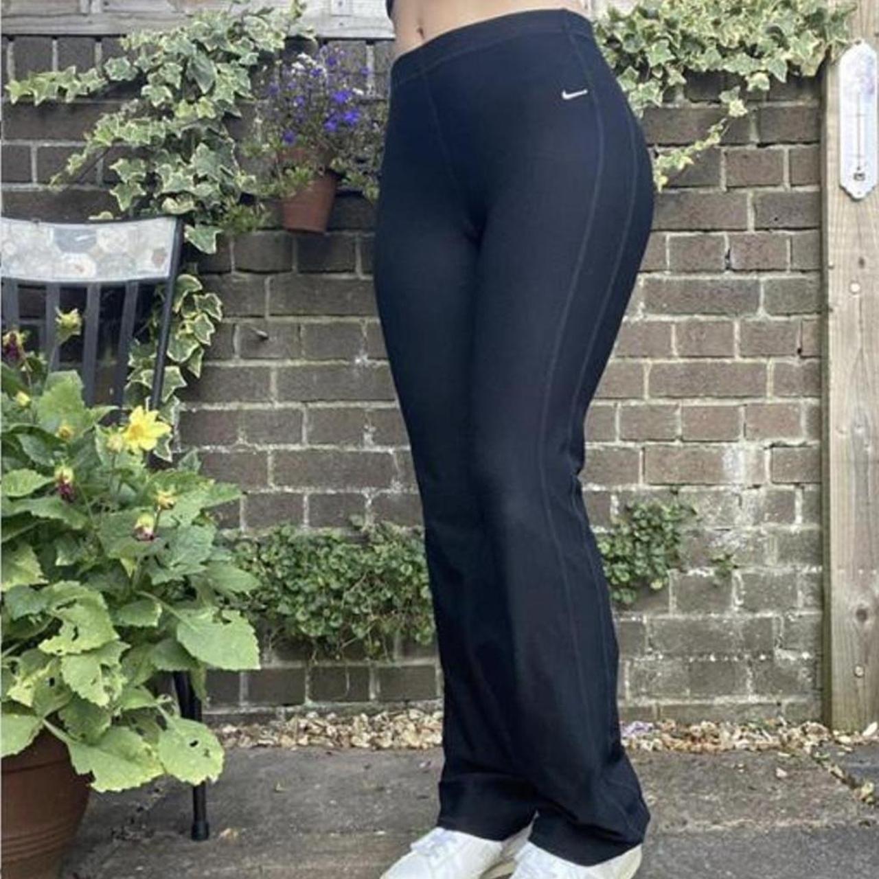 black nike yoga pants 🩰🦢 stretchy black yoga pants... - Depop