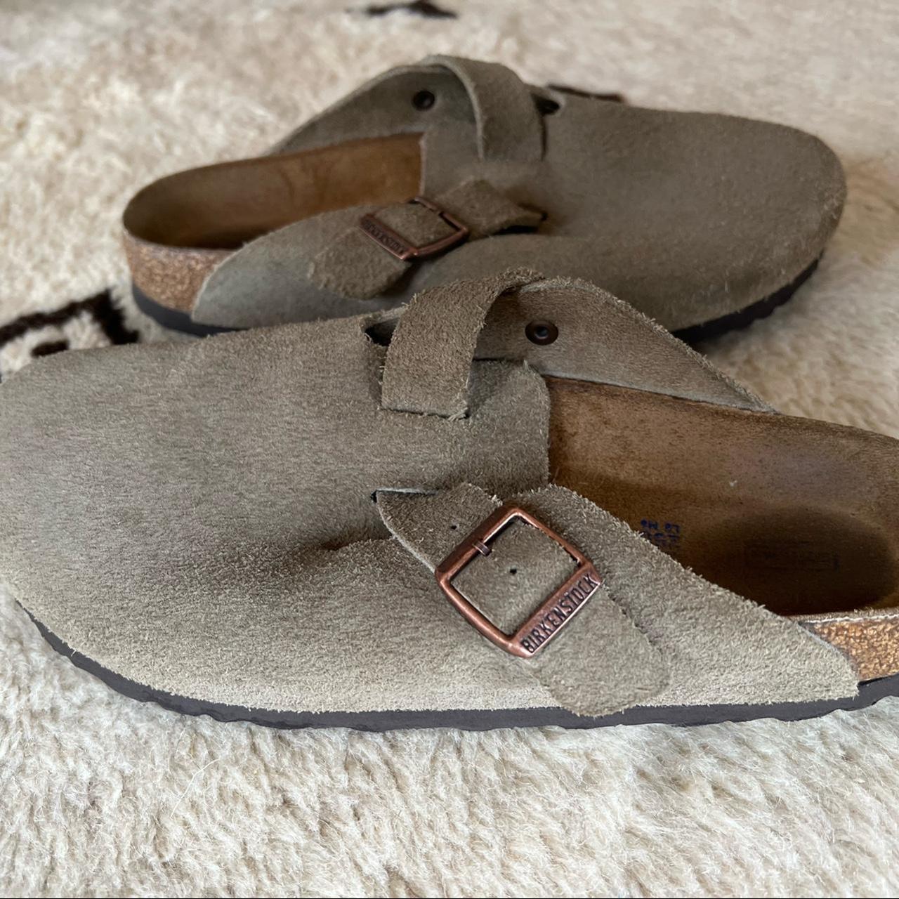 Birkenstock Boston Soft Footbed Suede Clogs in... - Depop