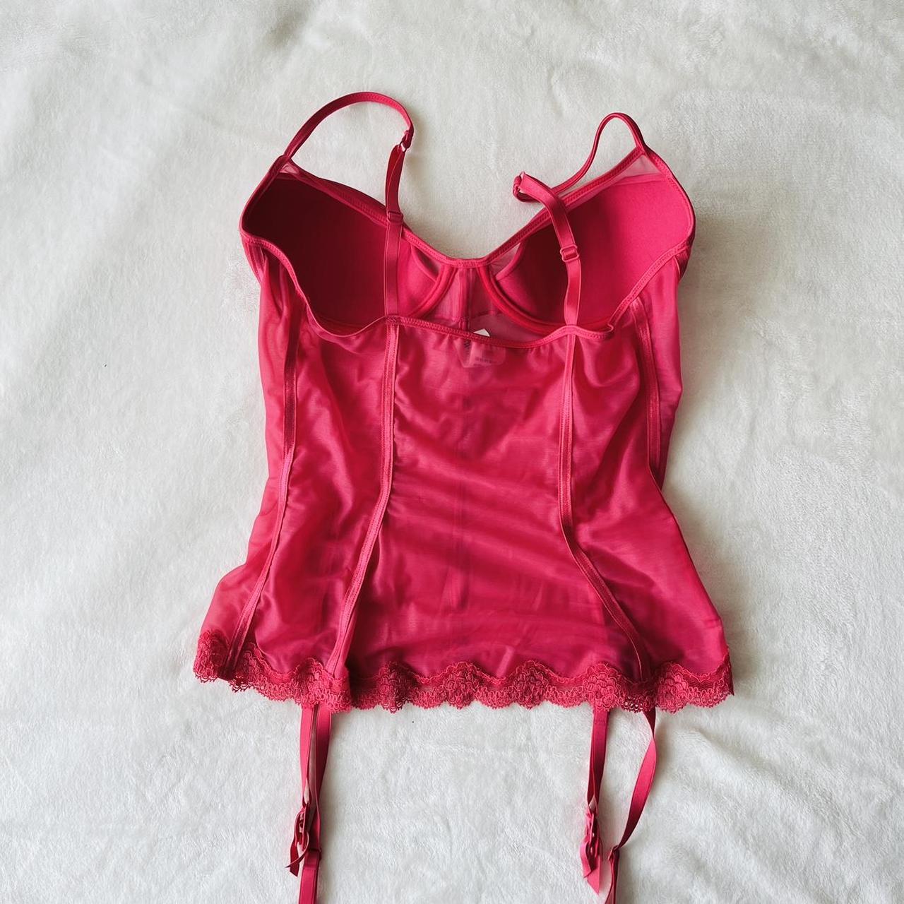 Vintage Calvin Klein coquette barbiecore mesh corset... - Depop