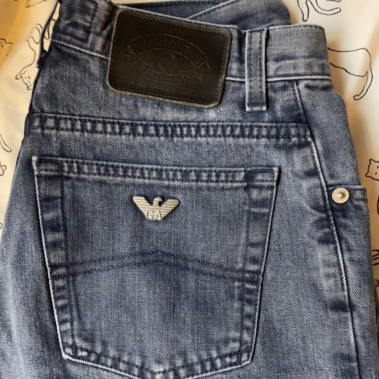 Armani Jeans Women's Navy and Blue Jeans | Depop