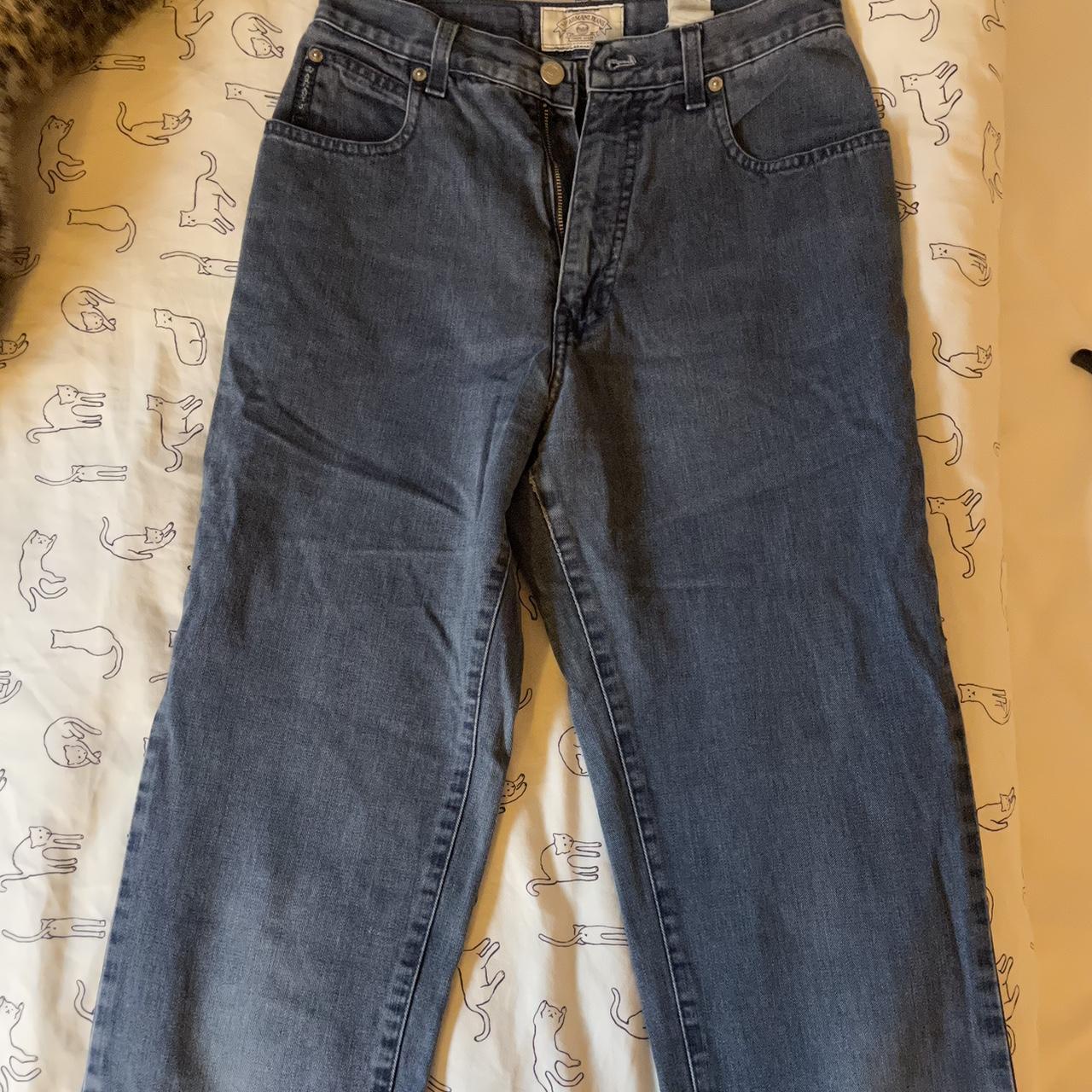 Armani Jeans Women's Navy and Blue Jeans | Depop