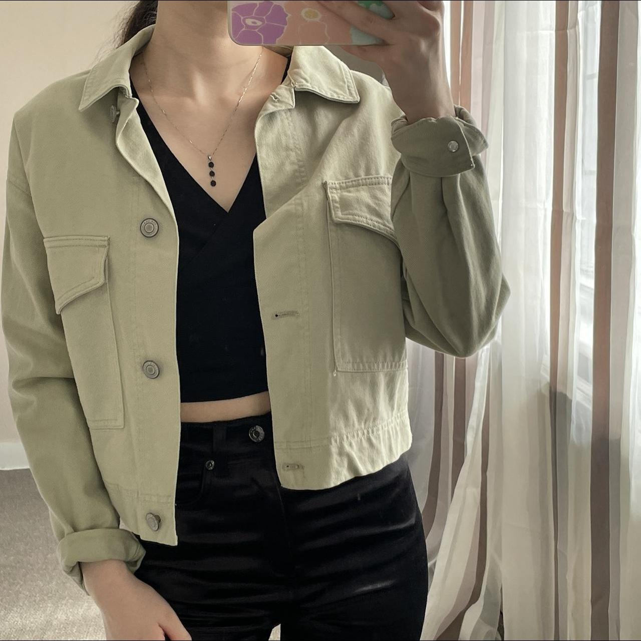 Marks & Spencer Women's Green and Khaki Jacket | Depop