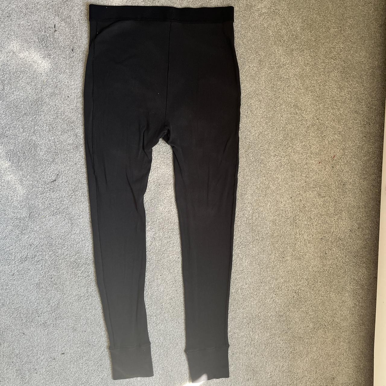 Skims Ribbed Leggings - Soot Size Large Discounted... - Depop